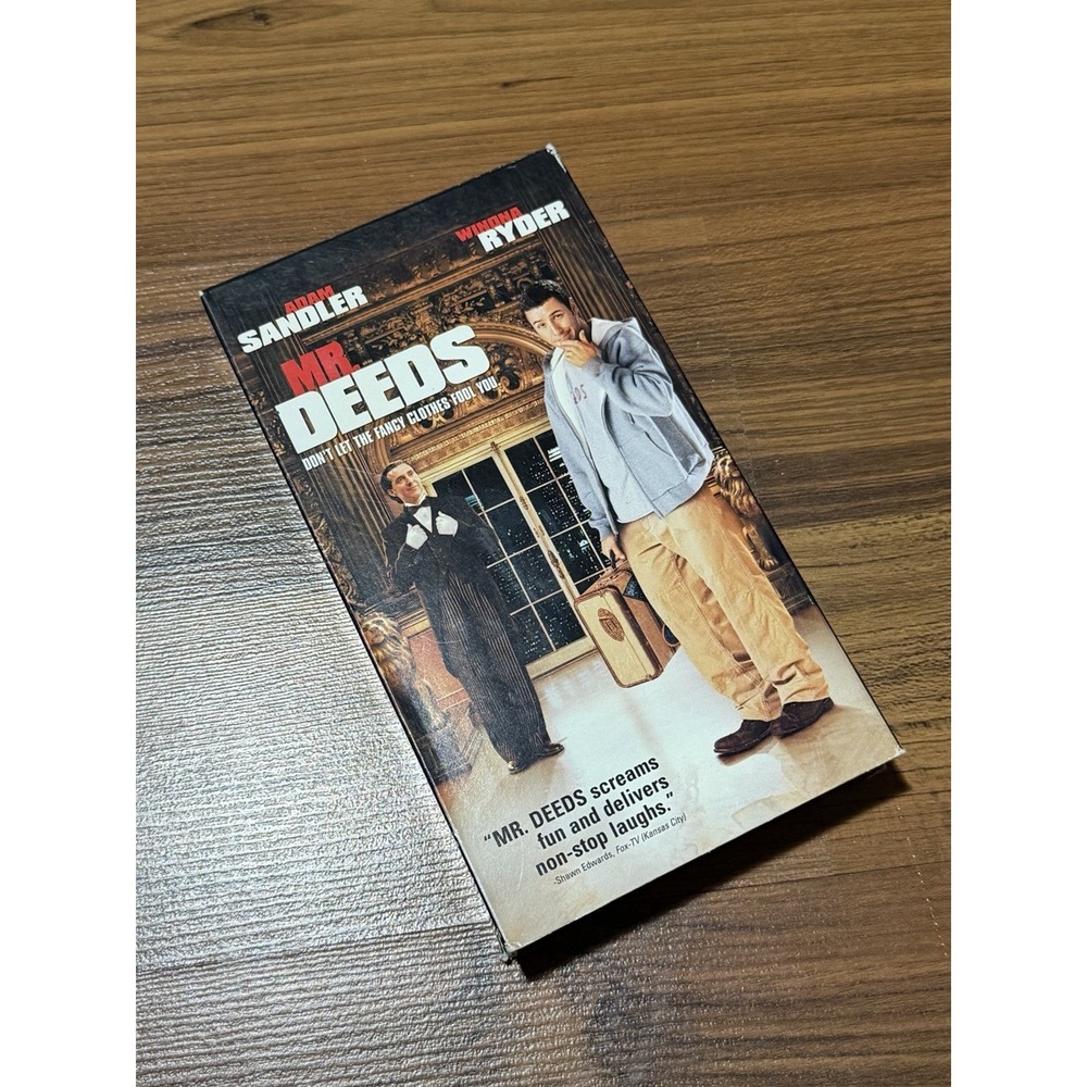 Mr. Deeds VHS Tape Adam Sandler Winona Ryder Movie Tested Working Good